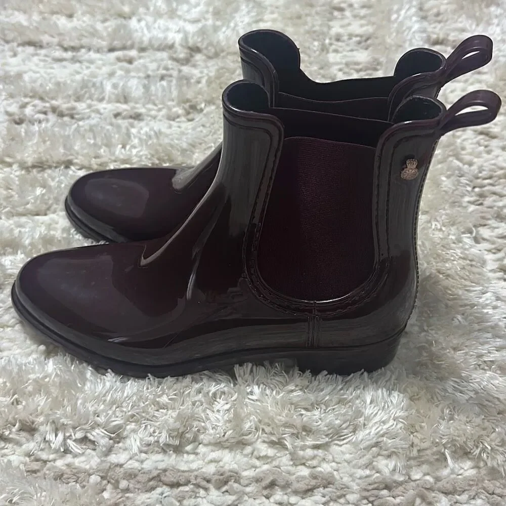 Lemon Jelly Comfy Chelsea Ankle Rain Booties Women’s Sz 39 Bordeaux Purple